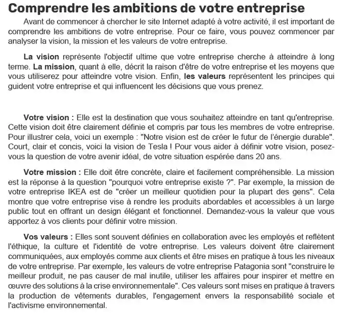 Le type de site idéal pour votre activité